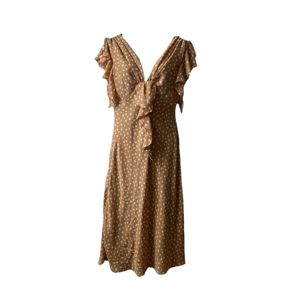 Spence Floral V-Neck Knee Length Flutter Sleeve Sheer Sundress 6 - Picture 1 of 11
